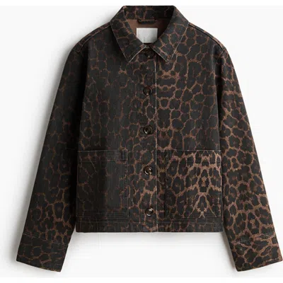 H&m Cotton Denim Jacket In Brown