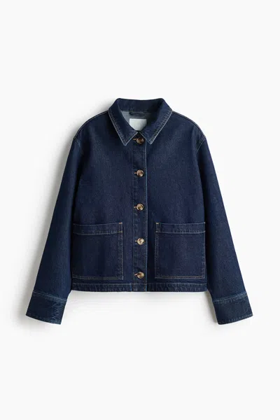 H&m Cotton Denim Jacket In Blue