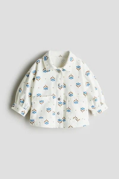 H&m Kids' Cotton Denim Jacket In White