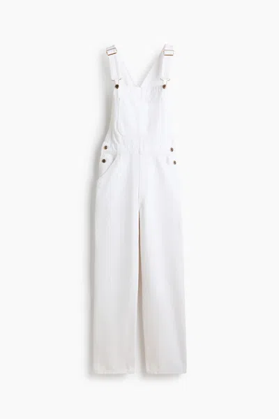 H&m Cotton Denim Overalls In White