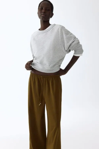 H&m Cotton Drawstring Pants In Gray