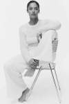 H&m Cotton Drawstring Pants In White