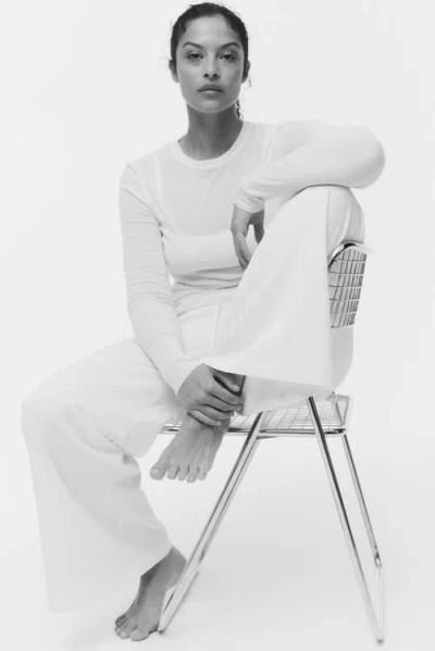 H&m Cotton Drawstring Pants In White