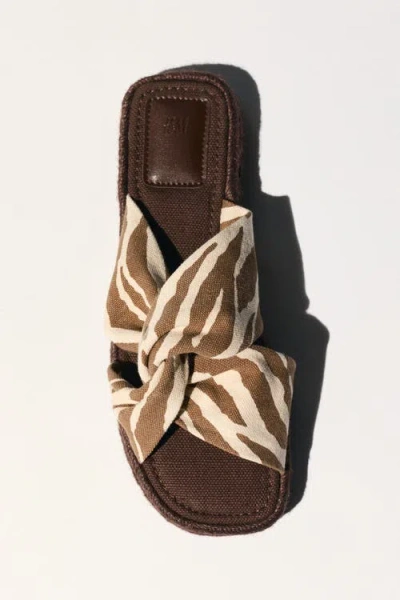 H&m Cotton Espadrille Sandals In Brown