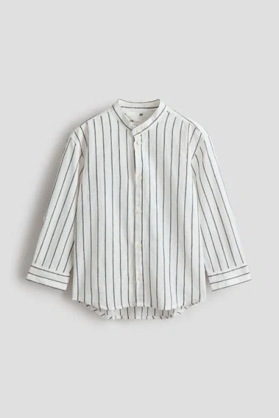H&m Kids'  Cotton Grandad Shirt In Neutral