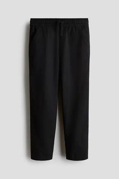 H&m Kids' Cotton Joggers In Black