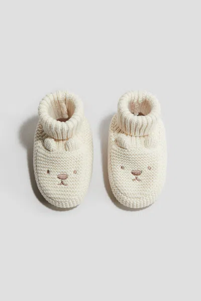 H&m Babies' Cotton Knit Slipper Socks In Neutral