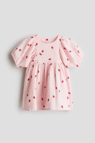 H&m Babies'  Cotton Muslin Dress In Pink