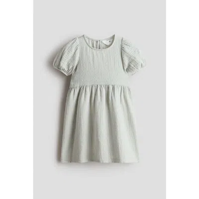 H&m Kids'  Cotton Muslin Dress In Green
