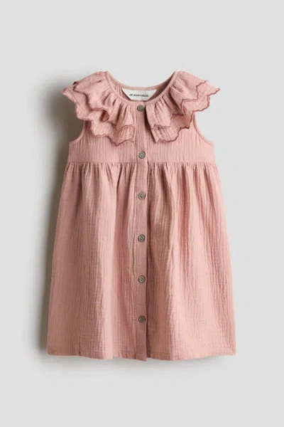 H&m Kids'  Cotton Muslin Dress In Pink