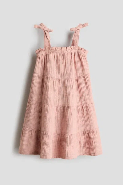 H&m Kids'  Cotton Muslin Dress In Pink