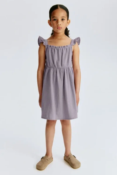 H&m Kids'  Cotton Muslin Dress In Purple