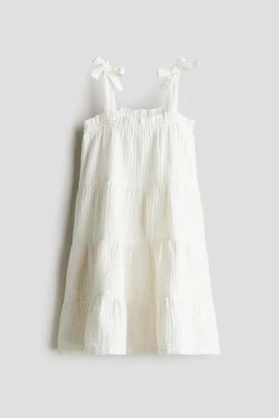 H&m Kids'  Cotton Muslin Dress In White