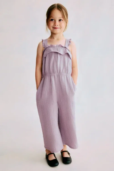 H&m Kids'  Cotton Muslin Jumpsuit In Pink