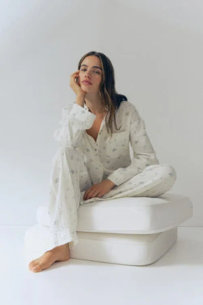 H&m Cotton Muslin Pajamas In White