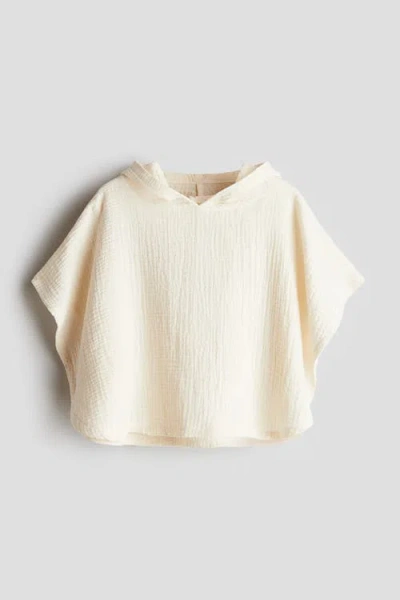 H&m Babies'  Cotton Muslin Poncho Towel In Neutral