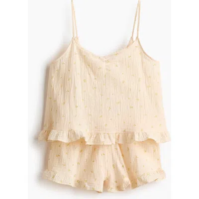 H&m Cotton Muslin Pyjamas In Yellow