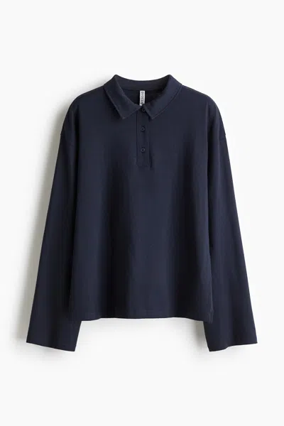 H&m Cotton Polo Shirt In Blue