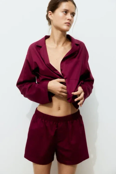 H&m Cotton Pyjamas In Burgundy