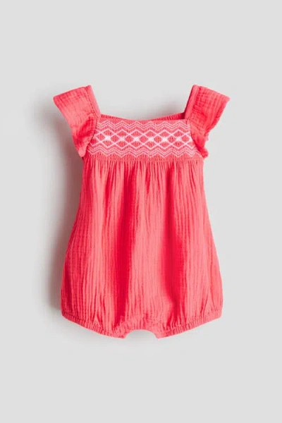 H&m Babies'  Cotton Romper Suit In Red