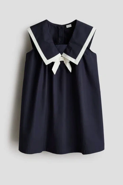 H&m Kids'  Cotton Sailor Dress In Blue