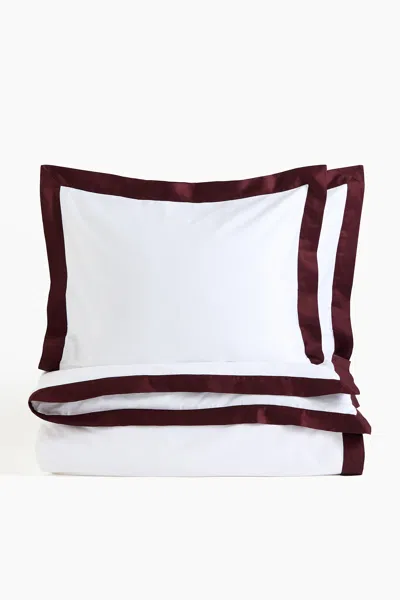 H&m Cotton Sateen King/queen Duvet Cover Set In Brown
