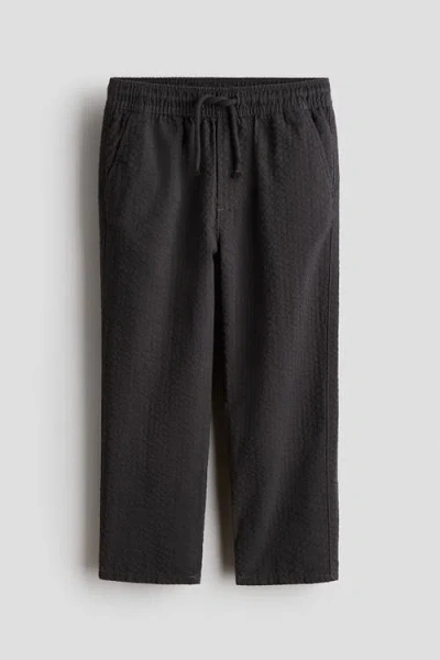 H&m Kids'  Cotton Seersucker Trousers In Blue