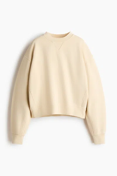 H&m Cotton Sweatshirt In Neutral