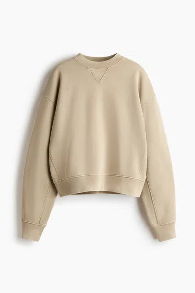 H&m Cotton Sweatshirt In Brown