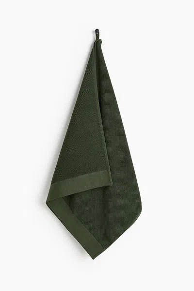 H&m Cotton Terry Bath Towel In Green