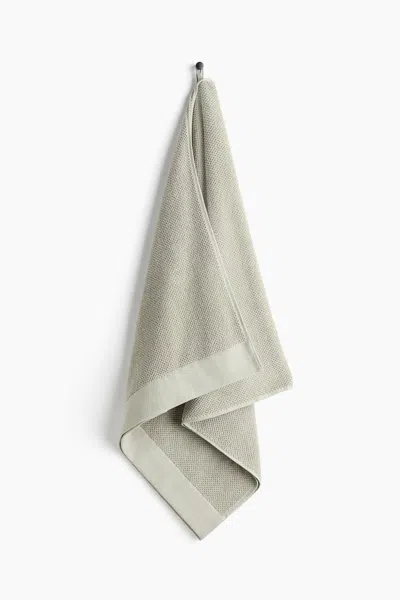 H&m Cotton Terry Bath Towel In Green