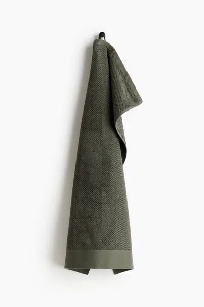 H&m Cotton Terry Hand Towel In Green