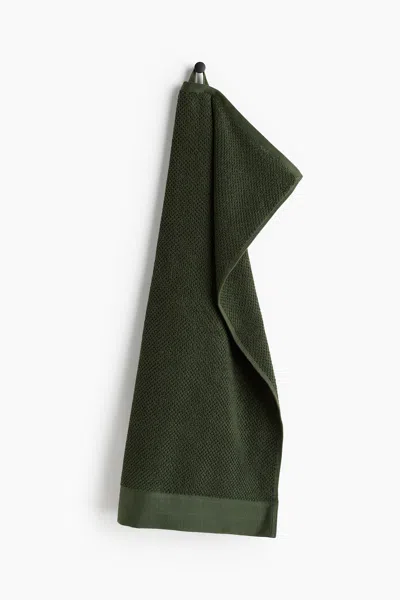 H&m Cotton Terry Hand Towel In Green
