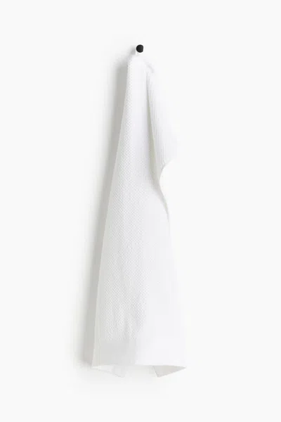 H&m Cotton Terry Hand Towel In White