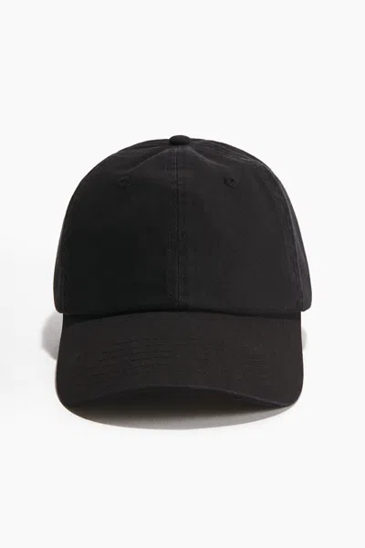 H&m Cotton Twill Cap In Black
