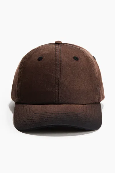 H&m Cotton Twill Cap In Brown
