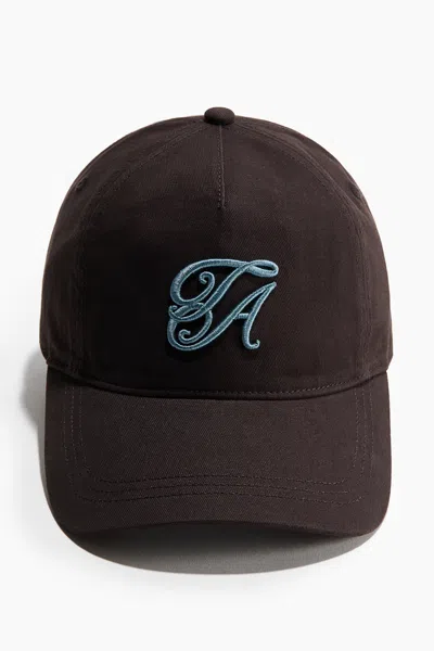 H&m Cotton Twill Cap In Dark Brown/ta