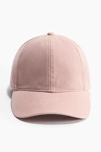 H&m Cotton Twill Cap In Light Dusty Pink