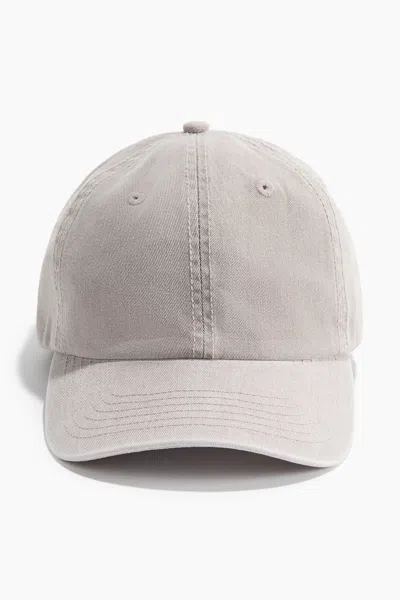 H&m Cotton Twill Cap In Light Gray