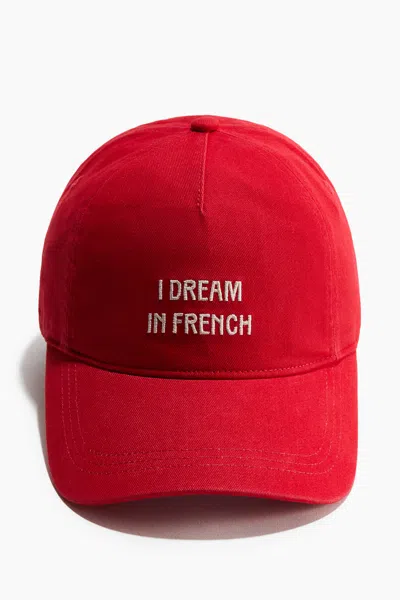 H&m Cotton Twill Cap In Red/i Dream In French