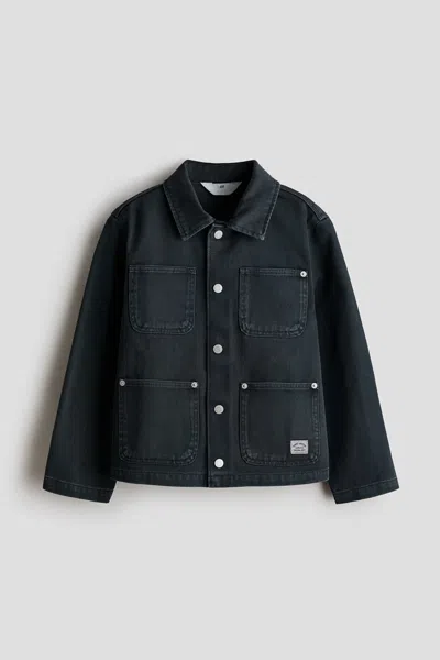 H&m Kids' Cotton Twill Cargo Jacket In Blue