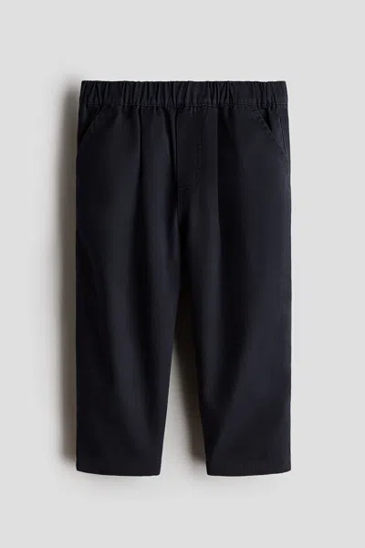 H&m Kids' Cotton Twill Chinos In Black