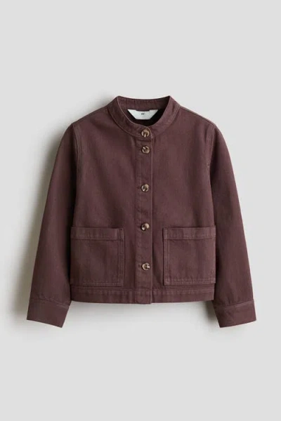 H&m Kids'  Cotton Twill Jacket In Brown