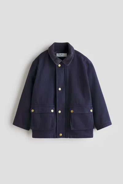 H&m Kids' Cotton Twill Jacket In Blue