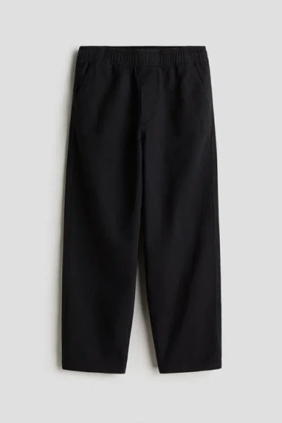 H&m Kids'  Cotton Twill Joggers In Black
