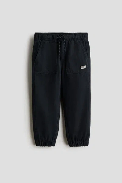 H&m Kids'  Cotton Twill Joggers In Blue