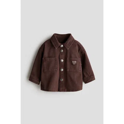 H&m Babies'  Cotton Twill Overshirt In Brown