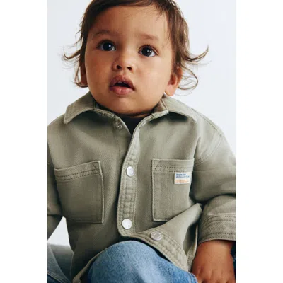 H&m Babies'  Cotton Twill Overshirt In Green