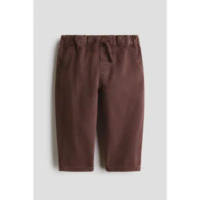 H&m Babies'  Cotton Twill Pants In Brown