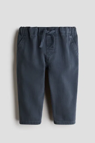 H&m Kids' Cotton Twill Pants In Blue